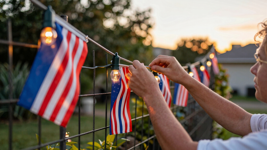 patriotic outdoor string lights