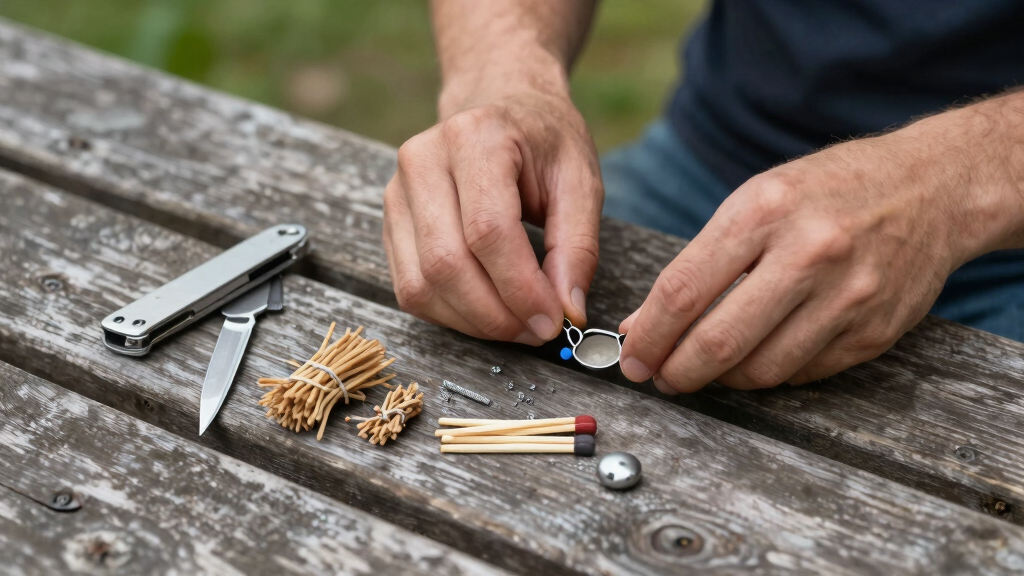 Compact fire‑starter kit