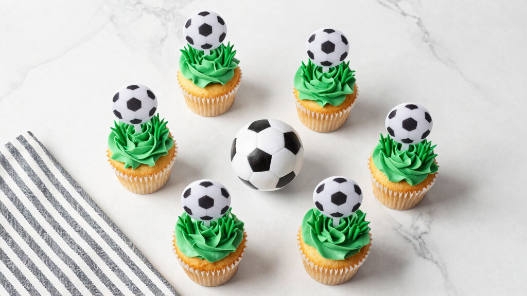 soccer-themed dessert decorations