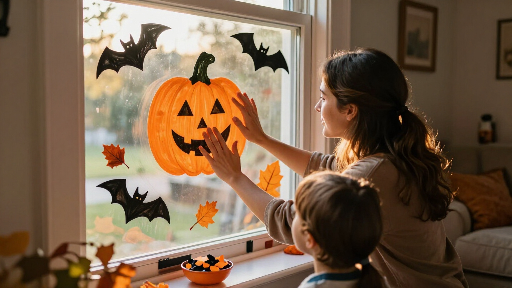 Halloween window clings