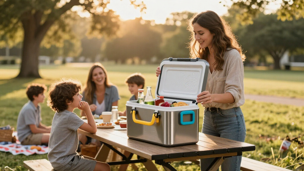 portable outdoor cooler table