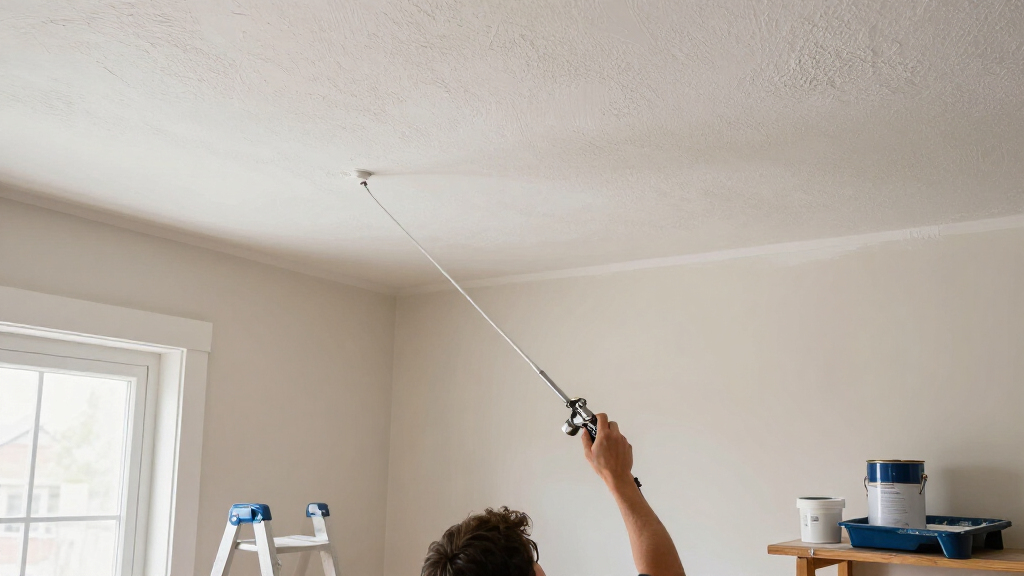 airless paint sprayer for spraying ceilings with extension
