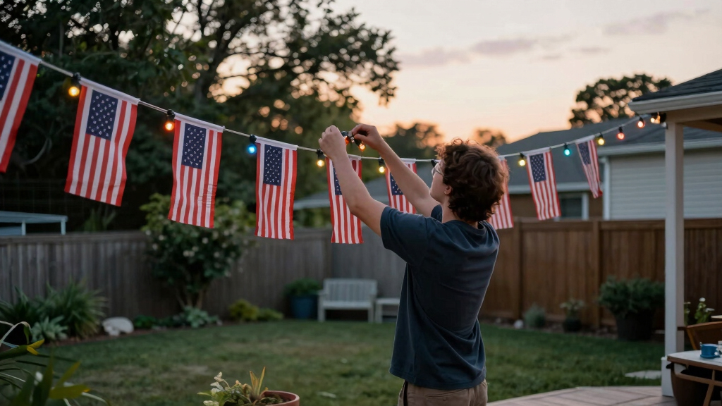 patriotic outdoor string lights