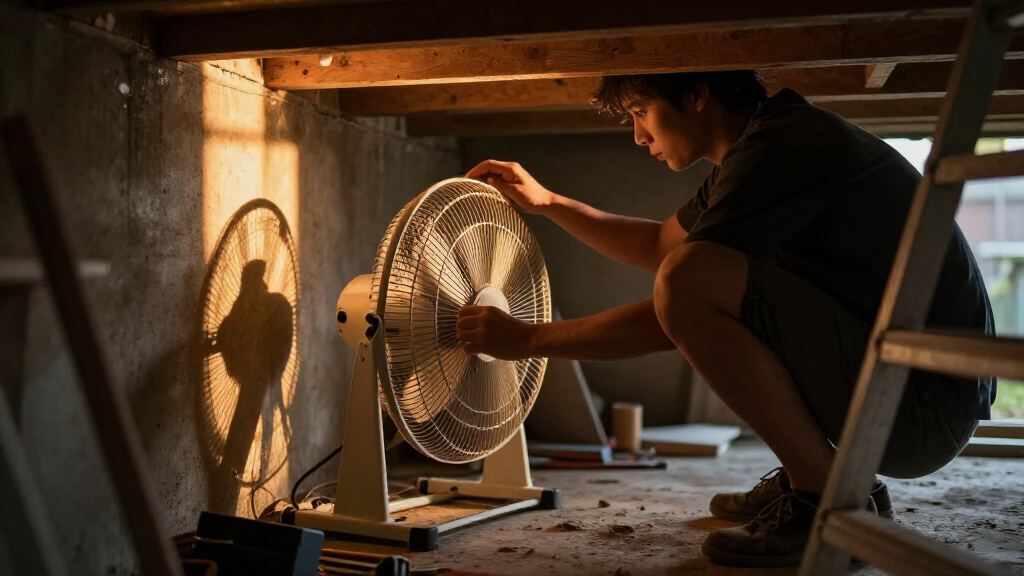 drying fan for crawl space