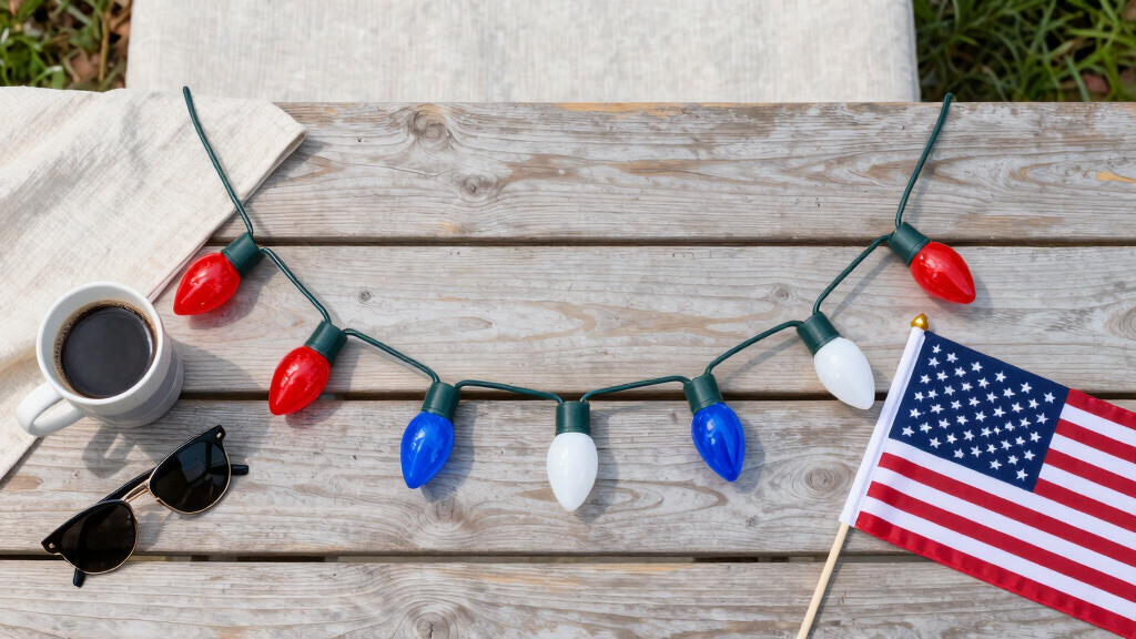 patriotic outdoor string lights