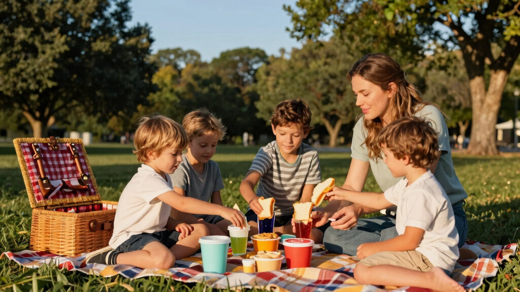 family outdoor picnic supplies