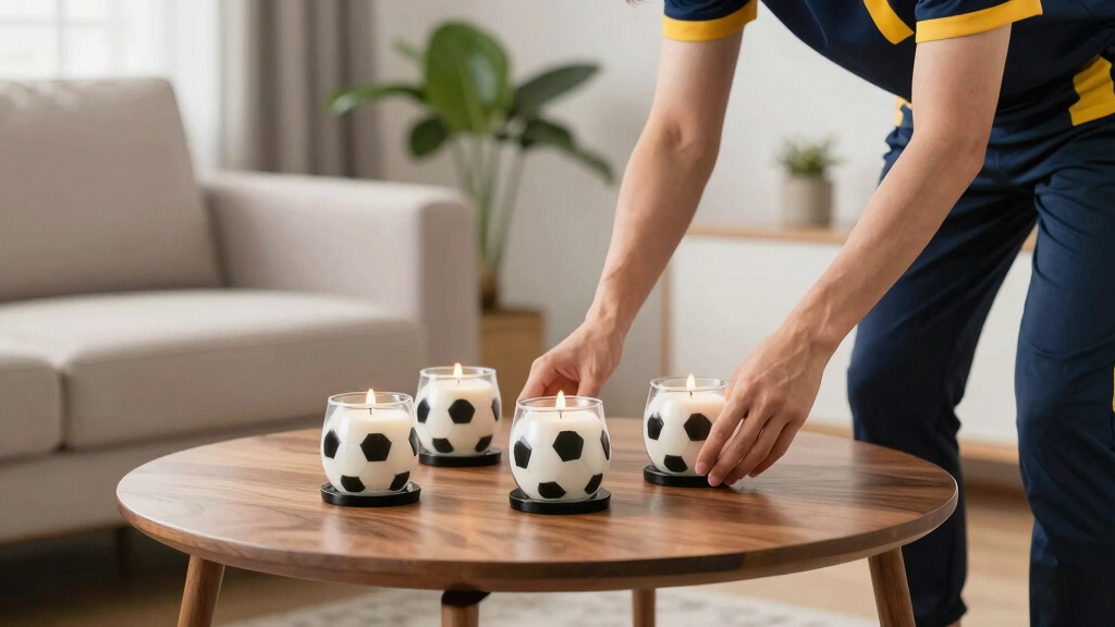 soccer-themed candle holders