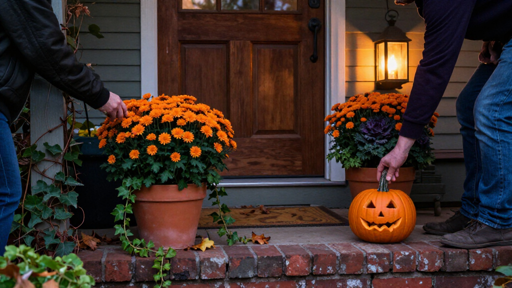halloween outdoor planters