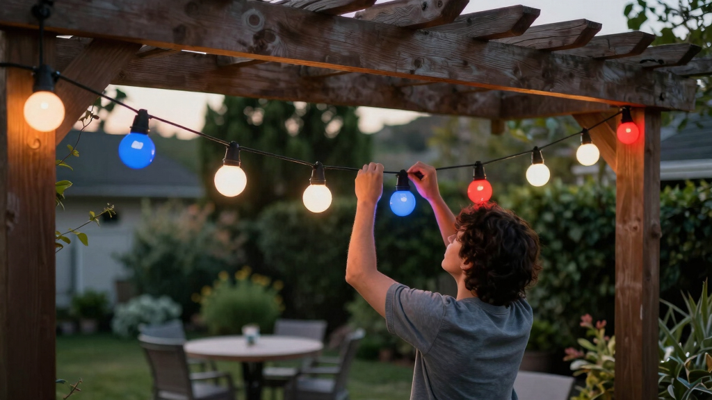 patriotic outdoor string lights