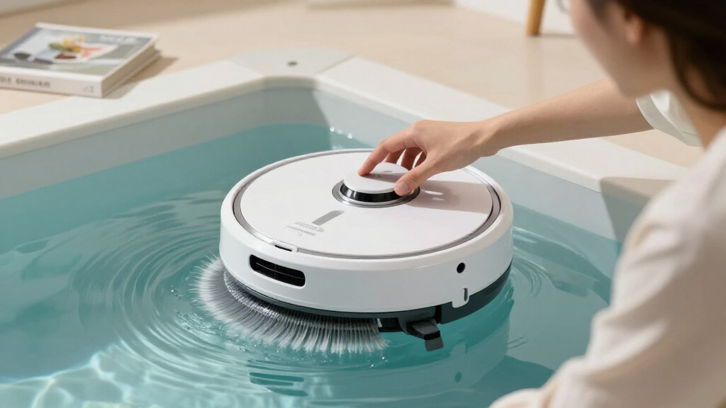robotic pool cleaner with waterline scrubbing