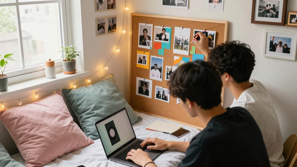 relationship-themed dorm room decor