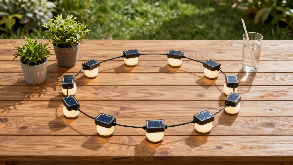 solar-powered outdoor string lights