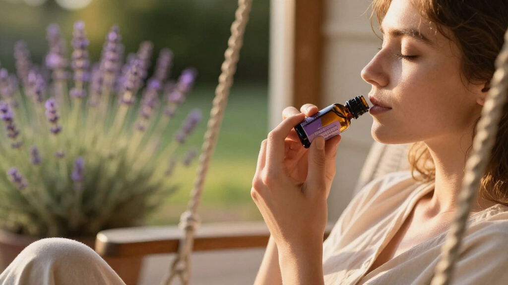 smelling lavender essential oil