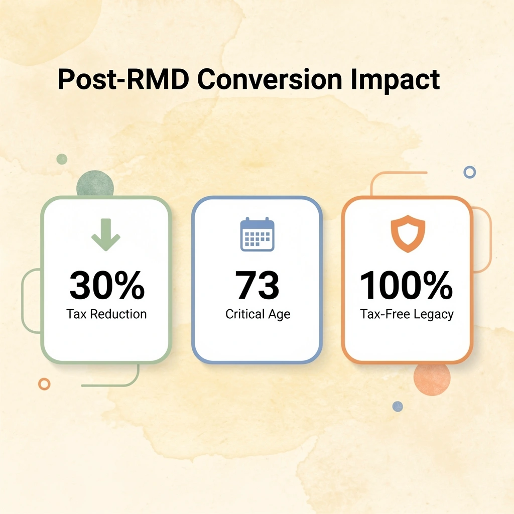 Statistics showing post-RMD conversion impact metrics