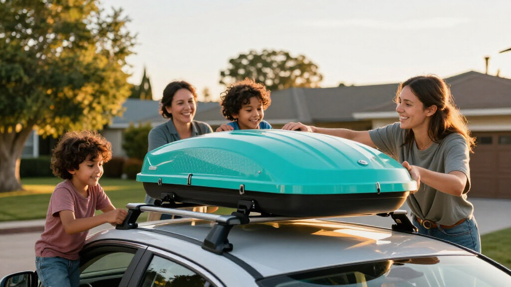 rooftop cargo box for family road trips