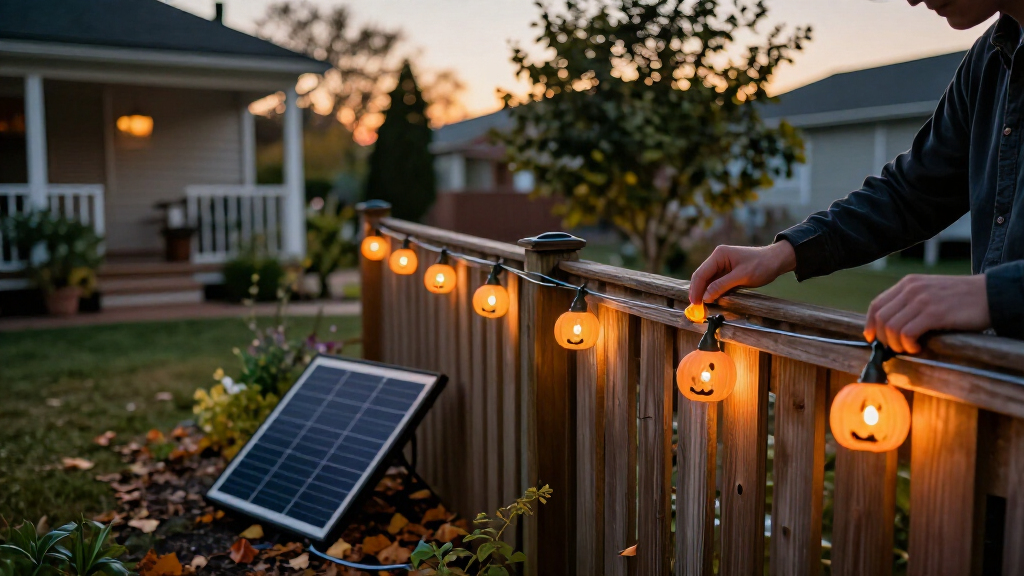 solar powered Halloween string lights