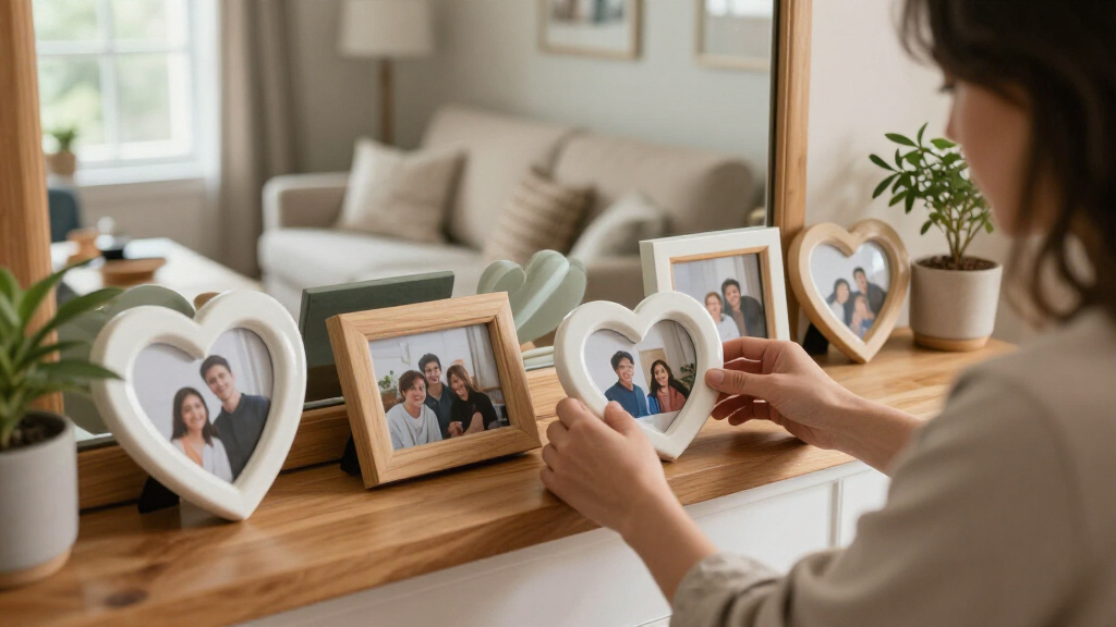 heart-shaped photo frames