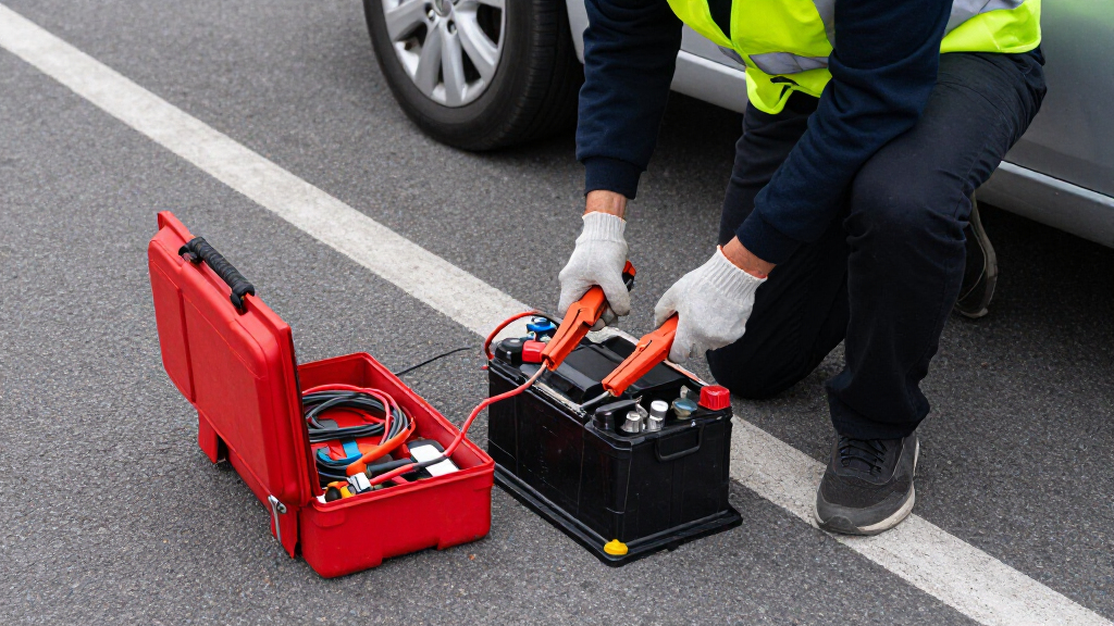 roadside emergency kit with jumper cables