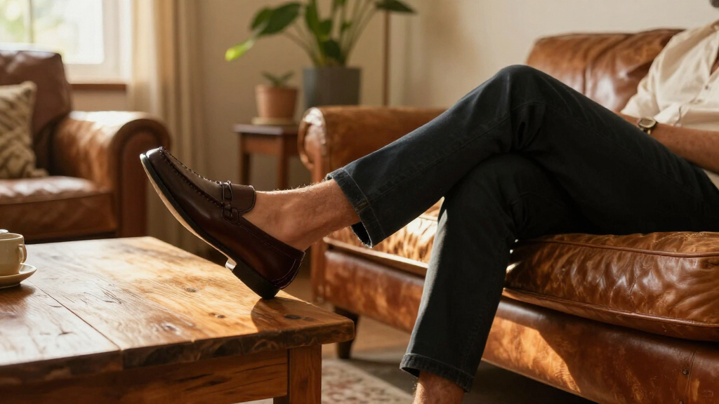 mens leather loafers