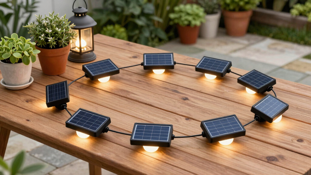 solar-powered outdoor string lights