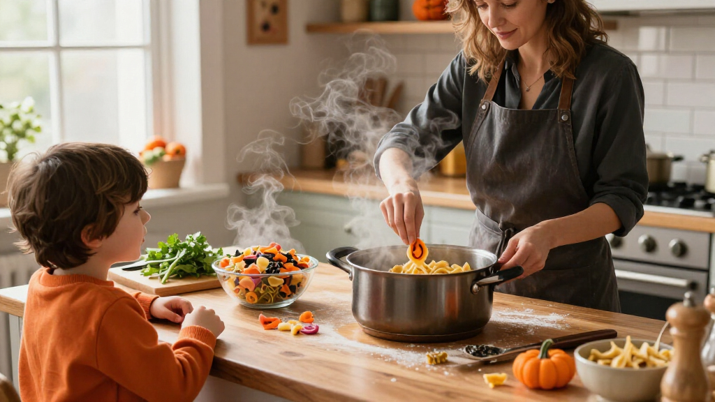 Halloween-shaped pasta