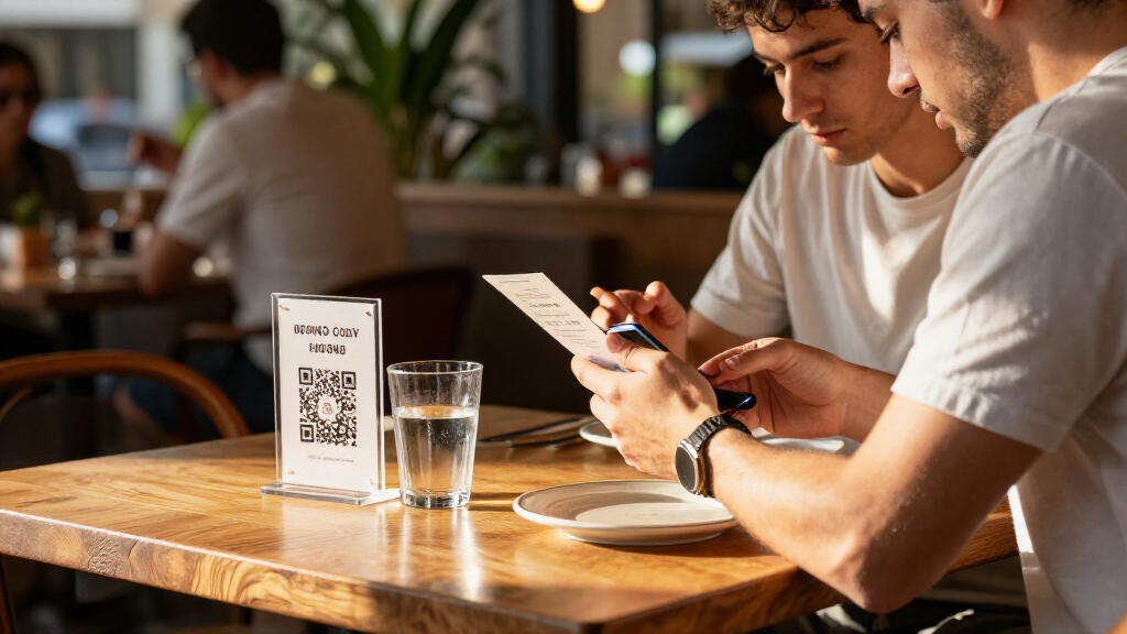 QR code menu signs for restaurants