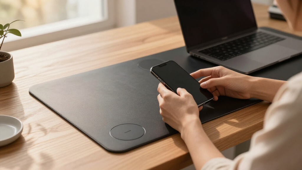 smart desk mats with wireless charging