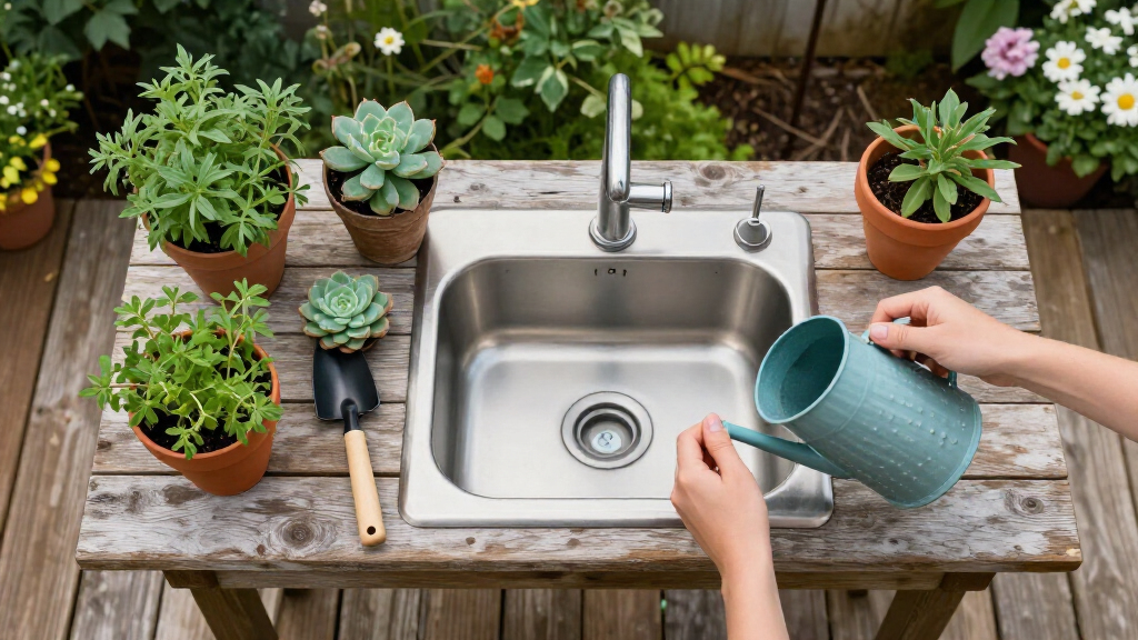 best outdoor potting tables with sink