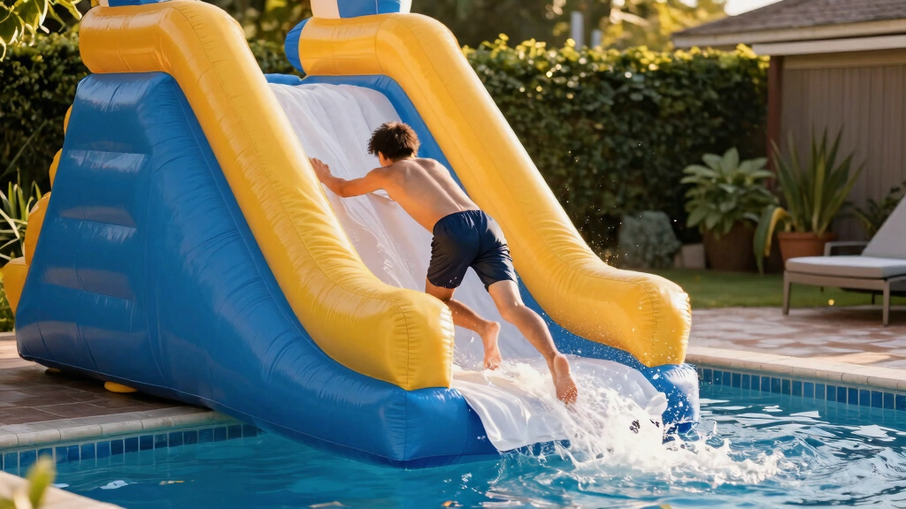 inflatable pool water slides