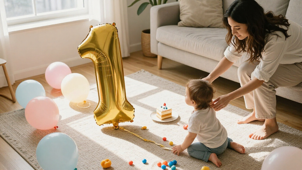 best first birthday number balloons
