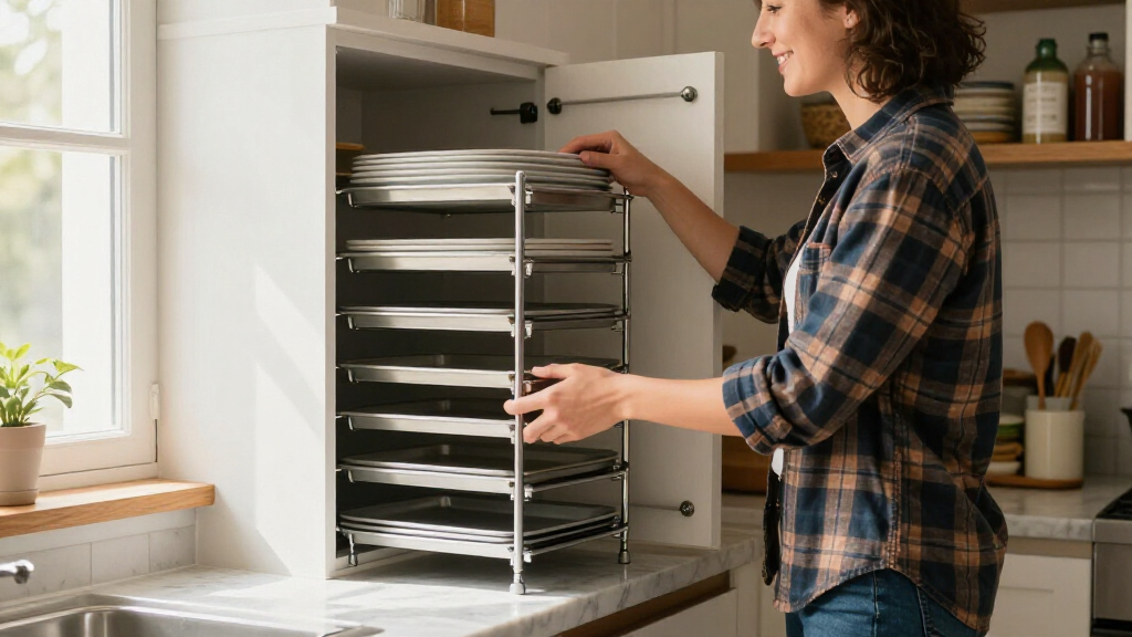 baking sheet organizer rack vertical premium