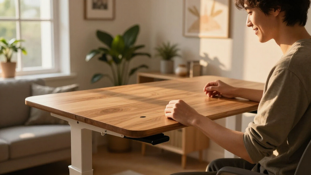 best electric standing desk with solid wood top premium