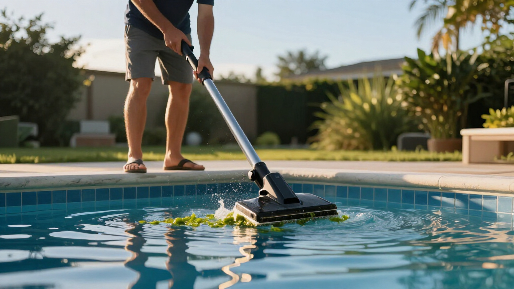 pool vacuum to pick up algae