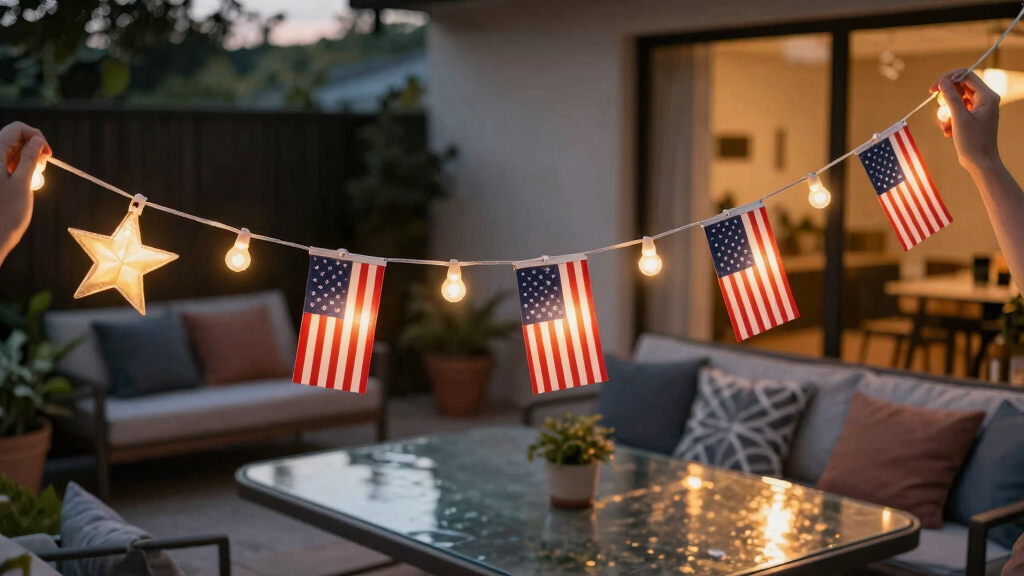 patriotic LED string lights