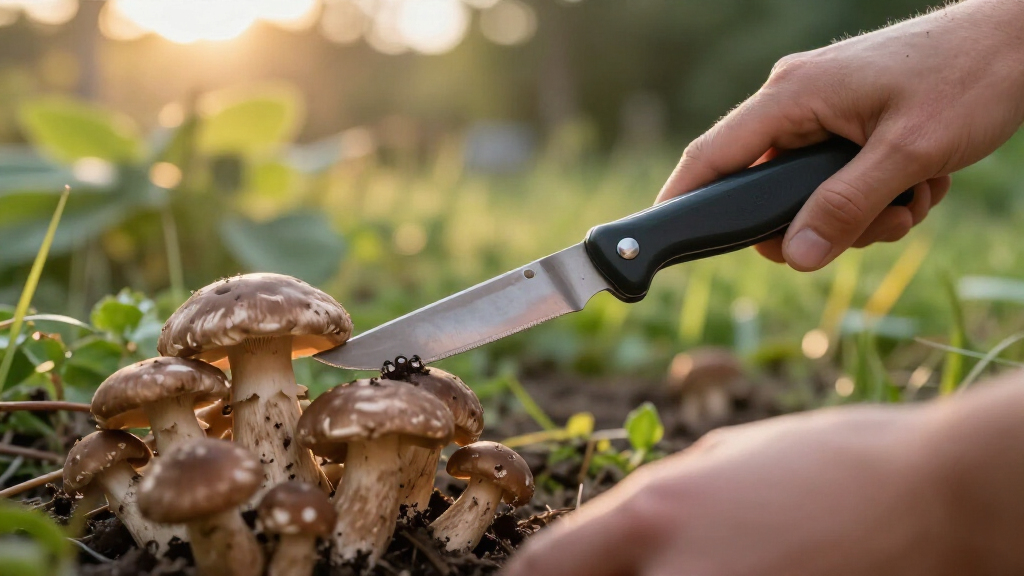 folding mushroom knife