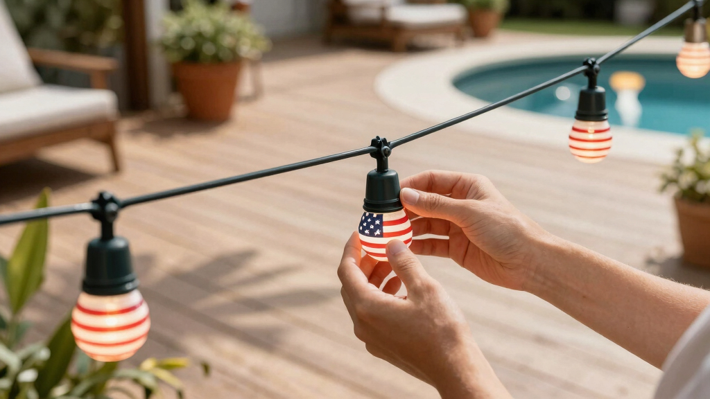 patriotic outdoor string lights