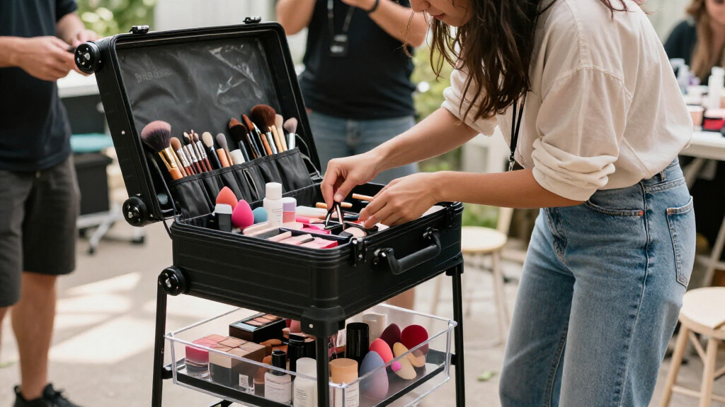 cosmetic trolley for makeup artists