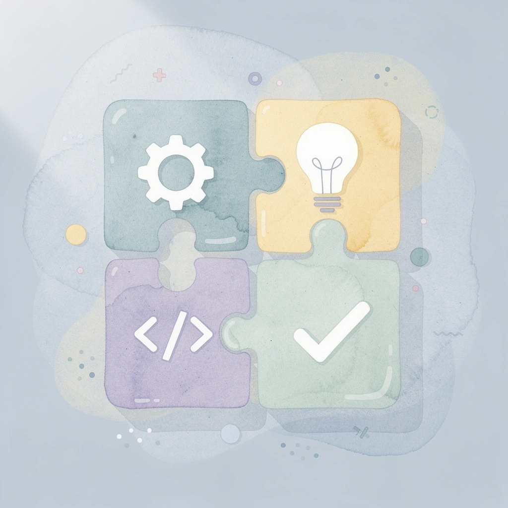 Puzzle pieces fitting together, representing seamless AI integration