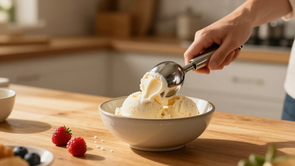 ice cream scoop with ergonomic handle