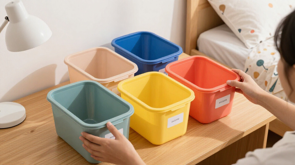 dorm room organization bins