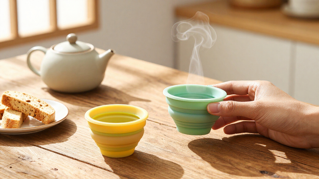 foldable silicon tea cup