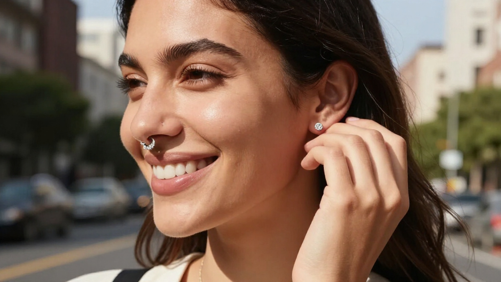 diamond nose hoop