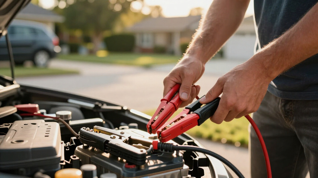 heavyduty jumper cables and clamps