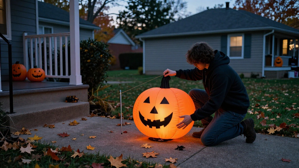 Halloween porch inflatables