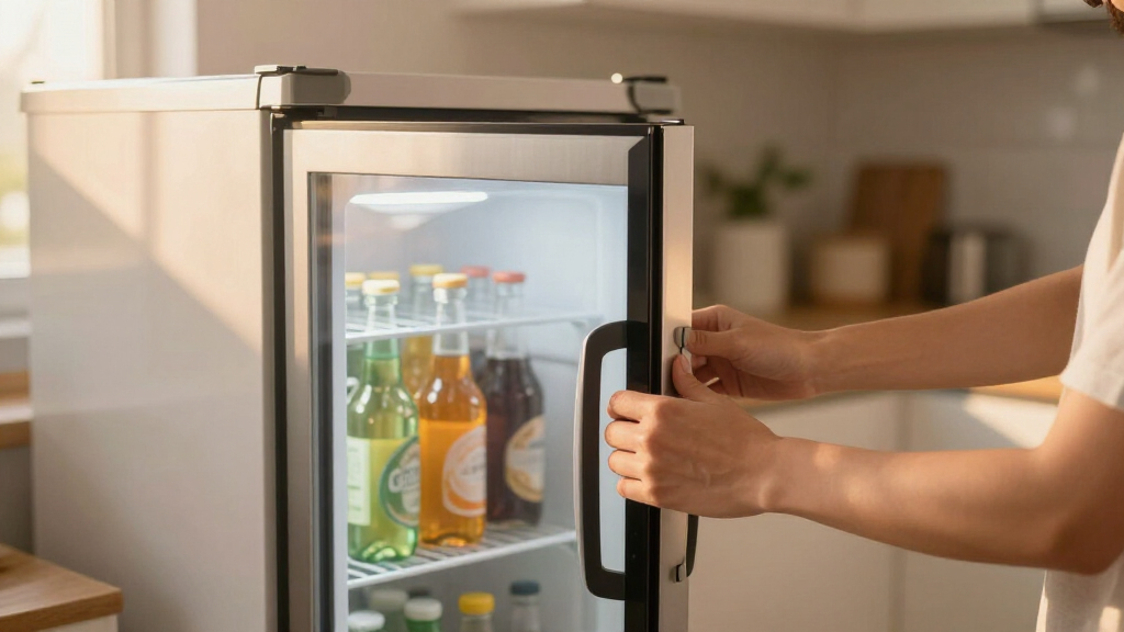 beverage cooler mini fridge glass door