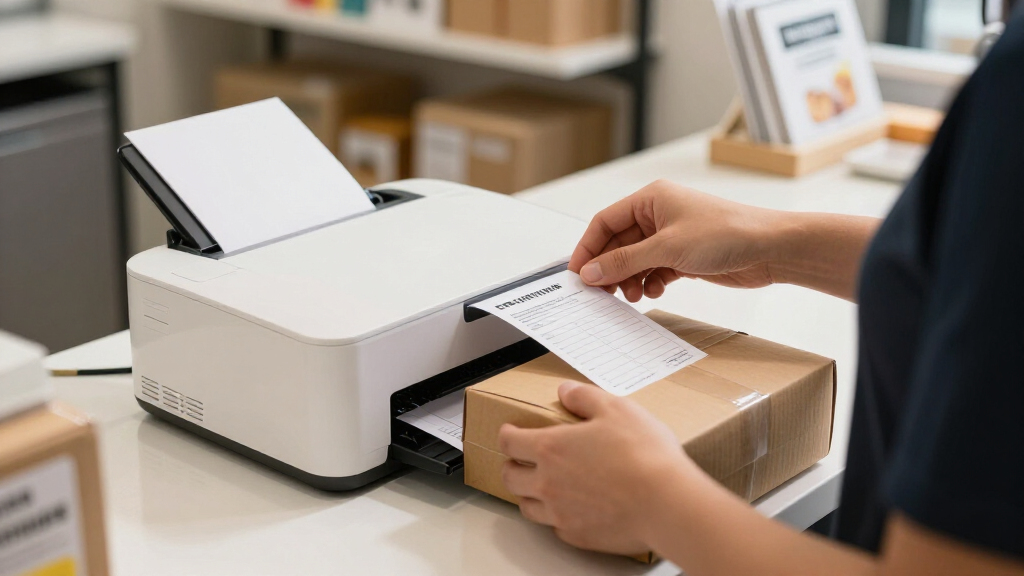 Shipping label printer for franchise locations