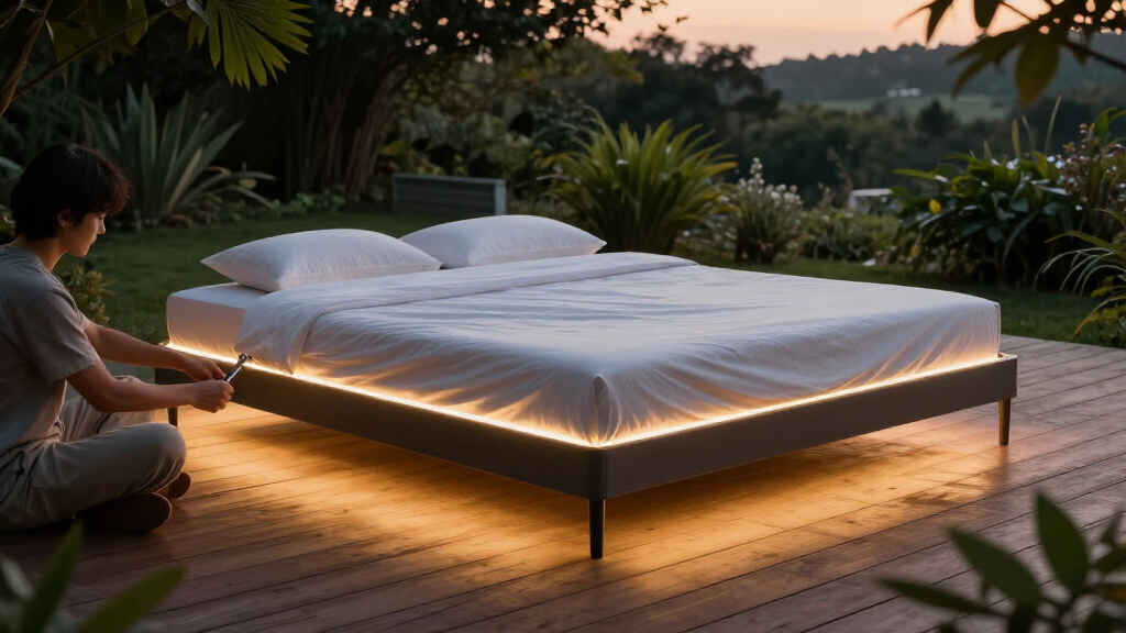 best floating bed frame with lighting