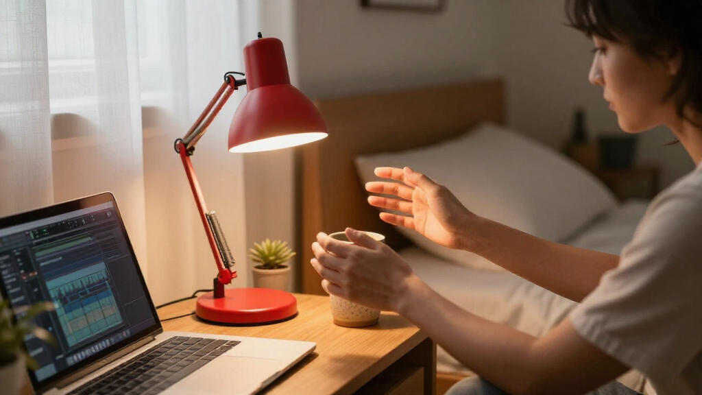 red light podcast desk lamp