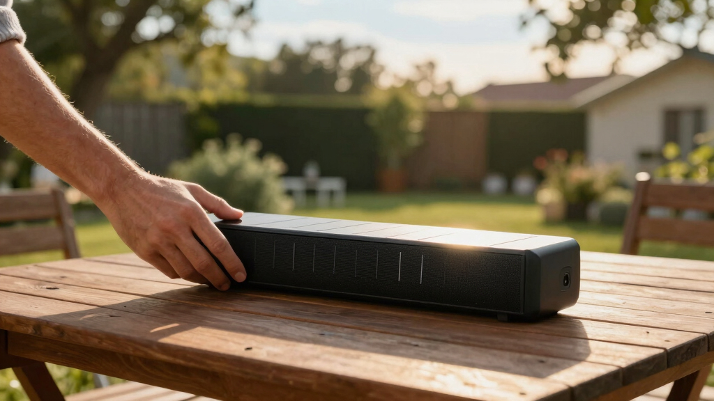 solar-powered outdoor soundbars