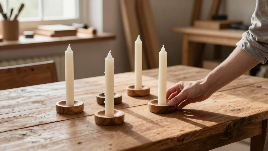 wooden candle holders